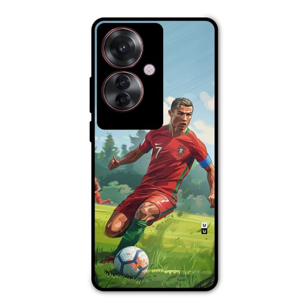 Soccer Star Playing Metal Back Case for Oppo F25 Pro