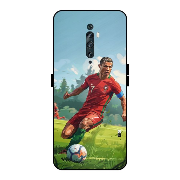 Soccer Star Playing Metal Back Case for Oppo Reno2 F