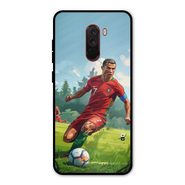 Soccer Star Playing Metal Back Case for Poco F1