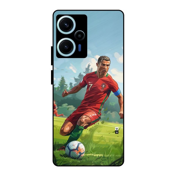 Soccer Star Playing Metal Back Case for Poco F5