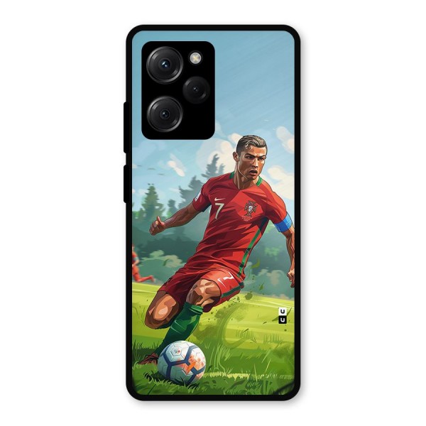 Soccer Star Playing Metal Back Case for Poco X5 Pro