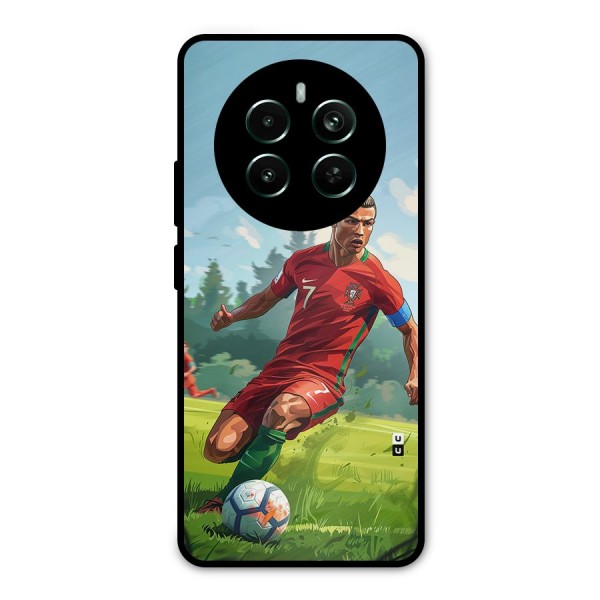 Soccer Star Playing Metal Back Case for Realme 12 Plus