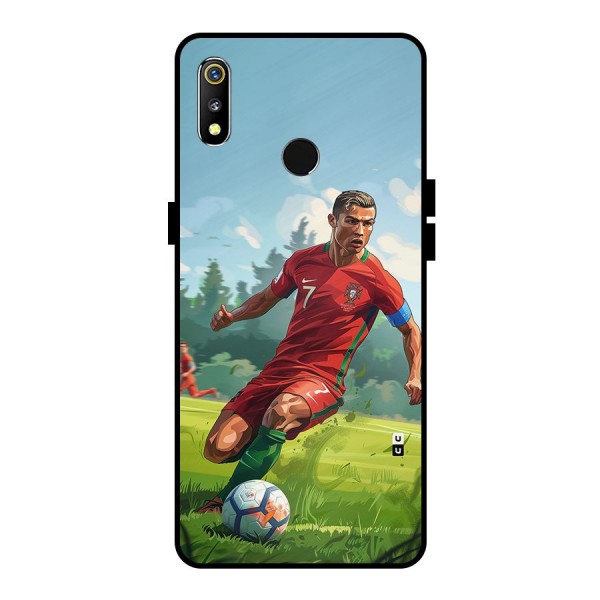 Soccer Star Playing Metal Back Case for Realme 3