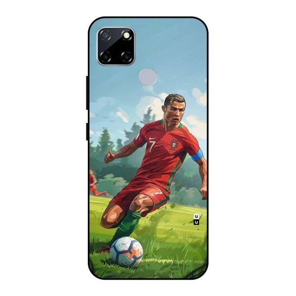 Soccer Star Playing Metal Back Case for Realme Narzo 20