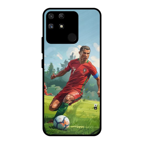 Soccer Star Playing Metal Back Case for Realme Narzo 50A