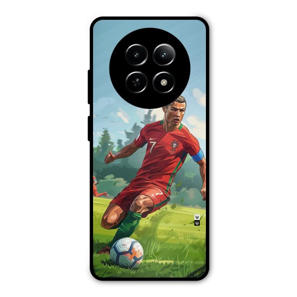 Soccer Star Playing Metal Back Case for Realme Narzo 70x 5G