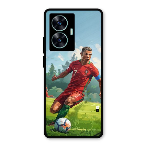 Soccer Star Playing Metal Back Case for Realme Narzo N55