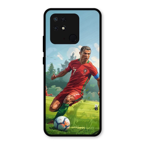 Soccer Star Playing Metal Back Case for Redmi 10