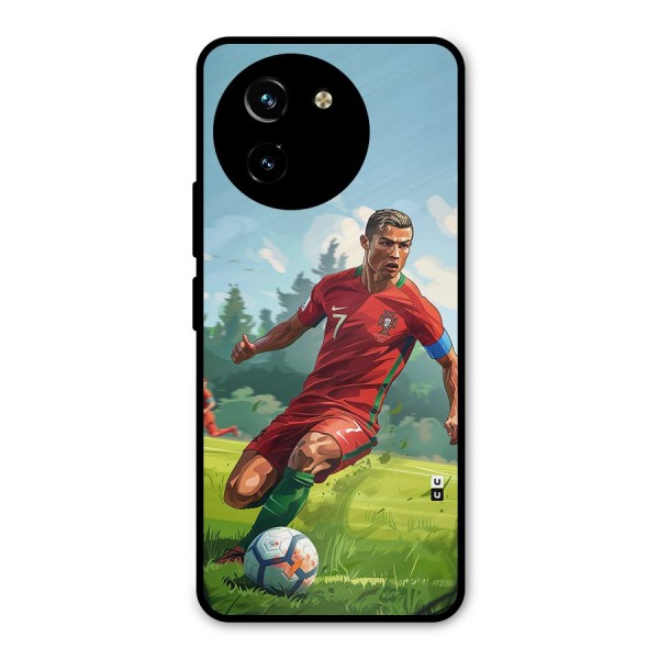 Soccer Star Playing Metal Back Case for Vivo T3x