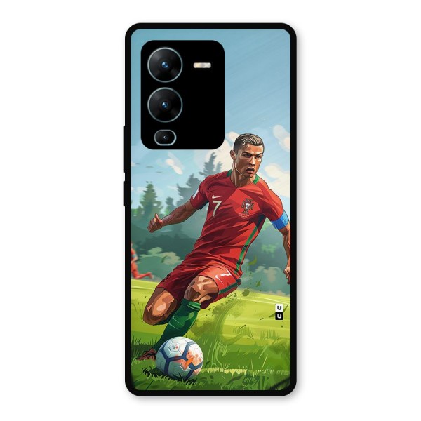 Soccer Star Playing Metal Back Case for Vivo V25 Pro