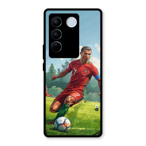 Soccer Star Playing Metal Back Case for Vivo V27 Pro