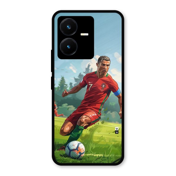 Soccer Star Playing Metal Back Case for Vivo Y22s