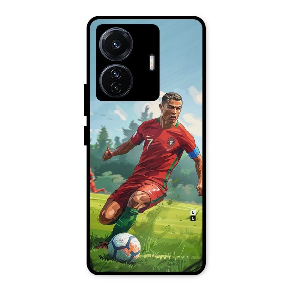 Soccer Star Playing Metal Back Case for iQOO Z6