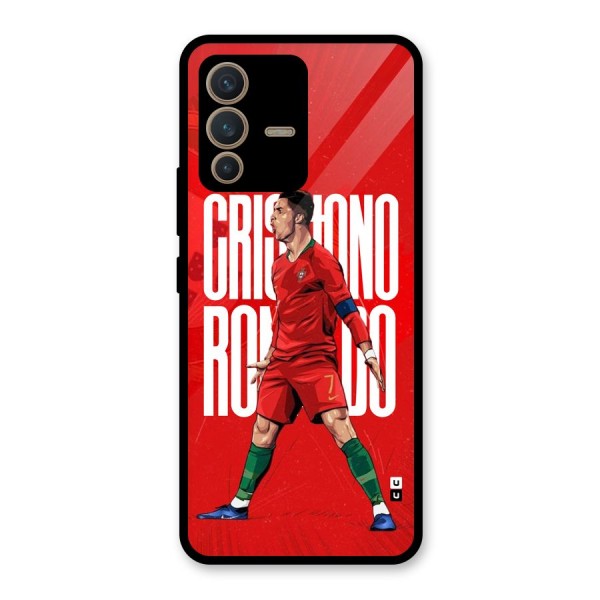 Soccer Star Roar Glass Back Case for Vivo V23 5G