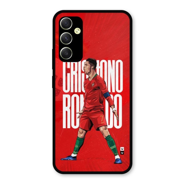 Soccer Star Roar Metal Back Case for Galaxy A34