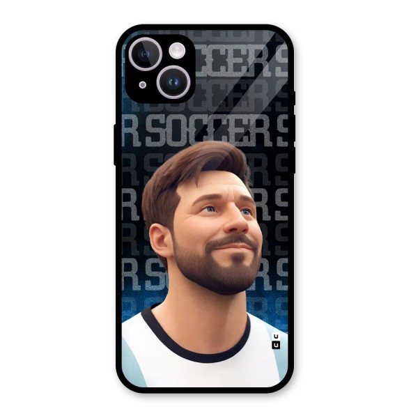 Soccer Star Smiles Glass Back Case for iPhone 14 Plus