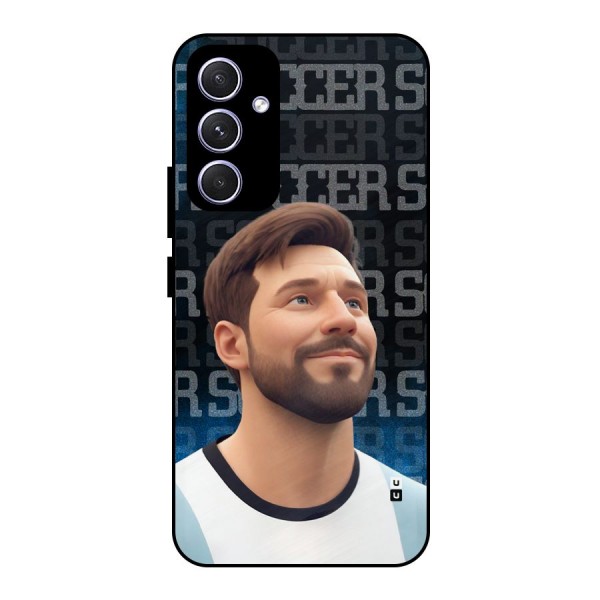 Soccer Star Smiles Metal Back Case for Galaxy A54