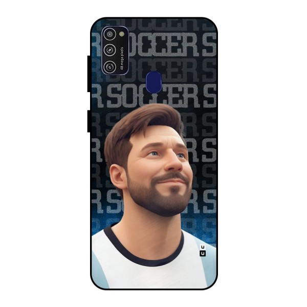 Soccer Star Smiles Metal Back Case for Galaxy M21