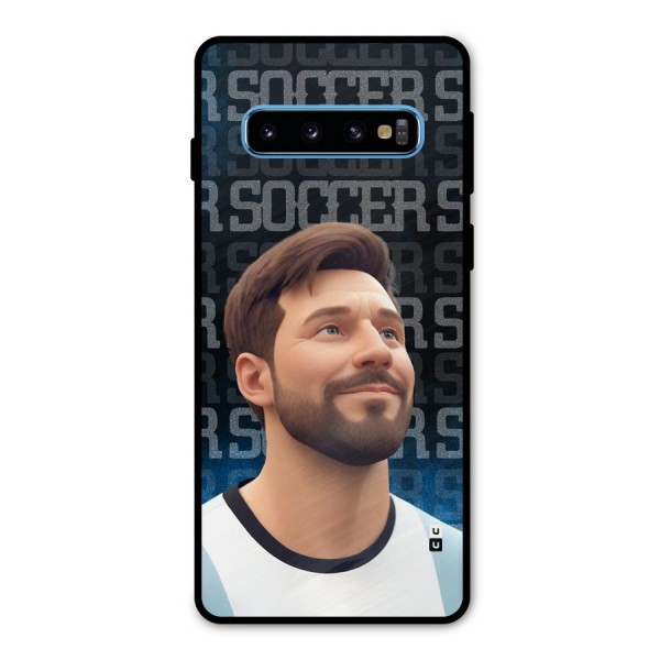 Soccer Star Smiles Metal Back Case for Galaxy S10