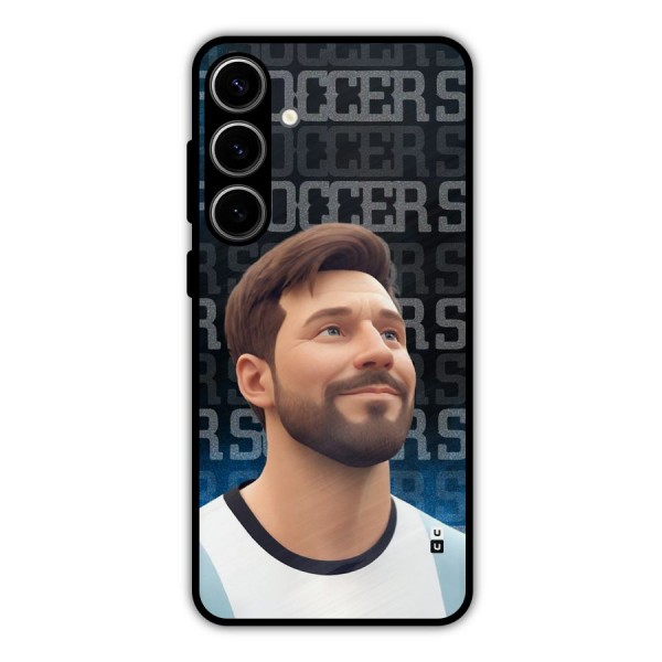 Soccer Star Smiles Metal Back Case for Galaxy S24 Plus