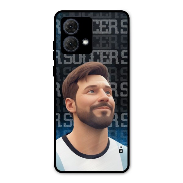 Soccer Star Smiles Metal Back Case for Moto G84