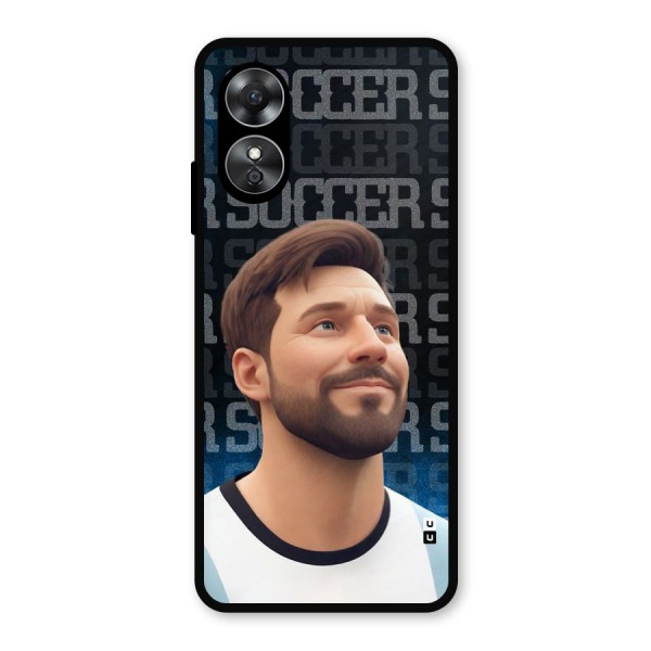 Soccer Star Smiles Metal Back Case for Oppo A17