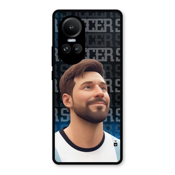 Soccer Star Smiles Metal Back Case for Oppo Reno10