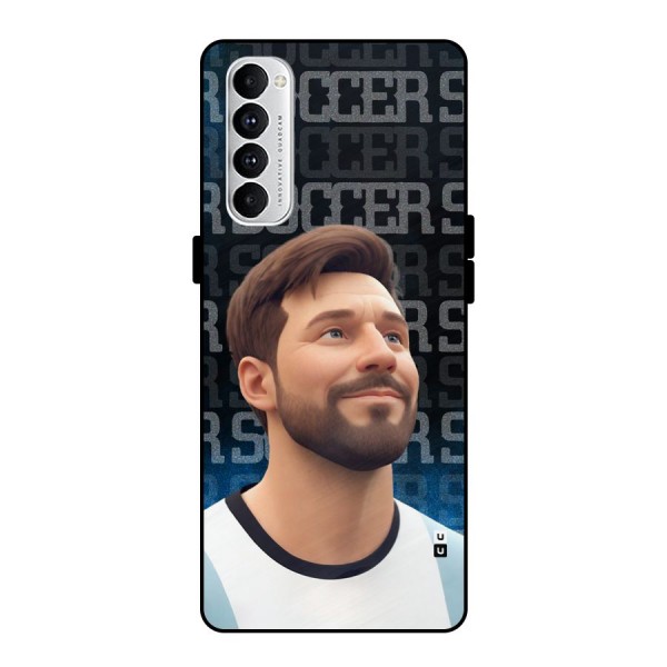 Soccer Star Smiles Metal Back Case for Oppo Reno4 Pro