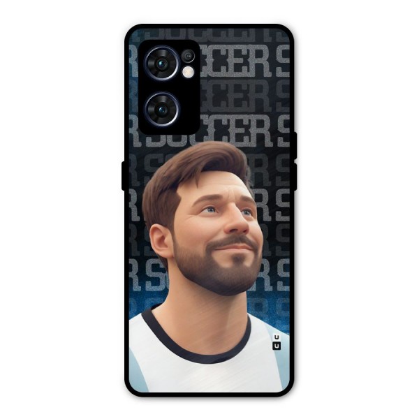 Soccer Star Smiles Metal Back Case for Oppo Reno7 5G