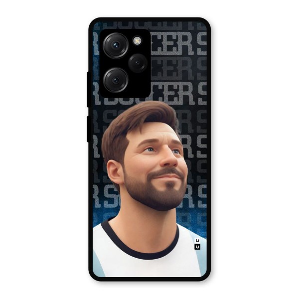 Soccer Star Smiles Metal Back Case for Poco X5 Pro