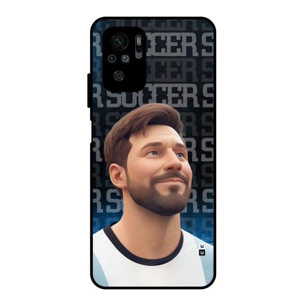 Soccer Star Smiles Metal Back Case for Redmi Note 10