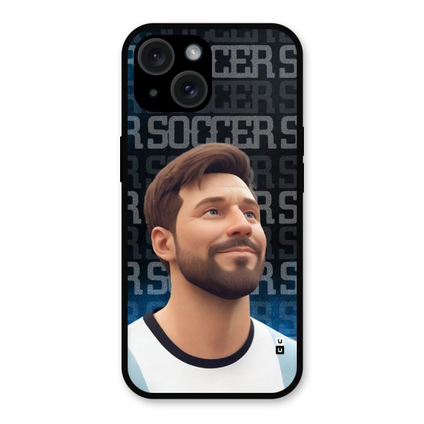 Soccer Star Smiles Metal Back Case for iPhone 15