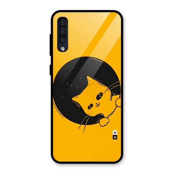 Space Cat Glass Back Case for Galaxy A50