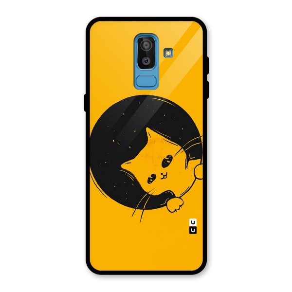 Space Cat Glass Back Case for Galaxy J8