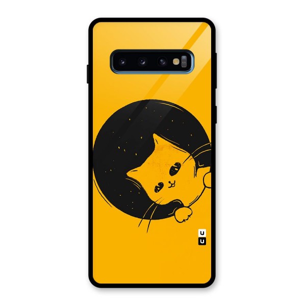 Space Cat Glass Back Case for Galaxy S10