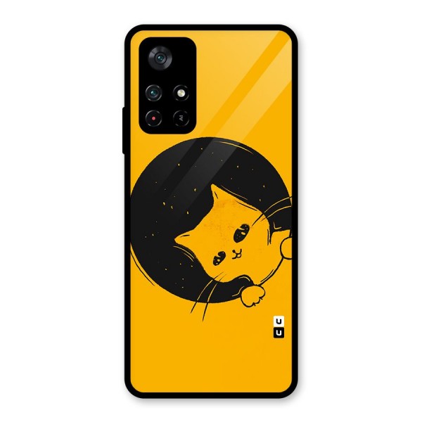 Space Cat Glass Back Case for Poco M4 Pro 5G