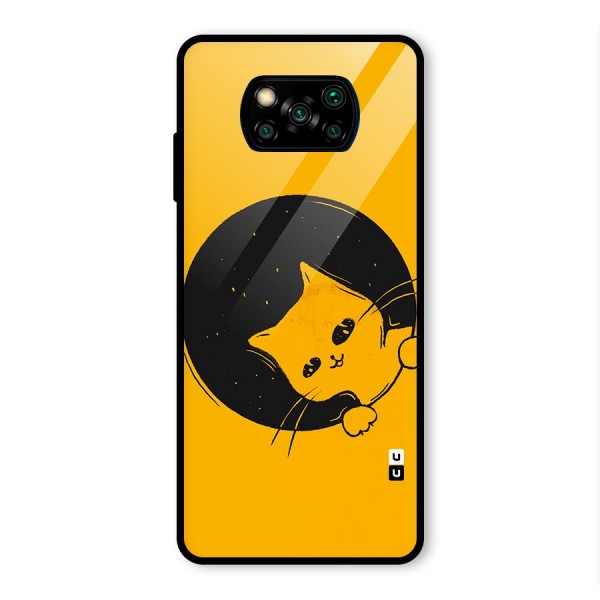 Space Cat Glass Back Case for Poco X3 Pro