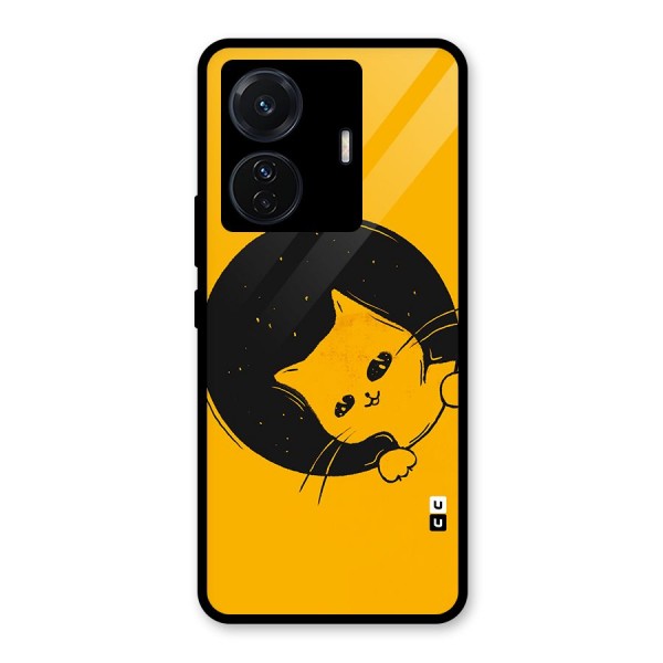 Space Cat Glass Back Case for Vivo T1 Pro