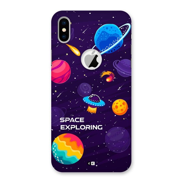 Space Exploring Back Case for iPhone XS Logo Cut