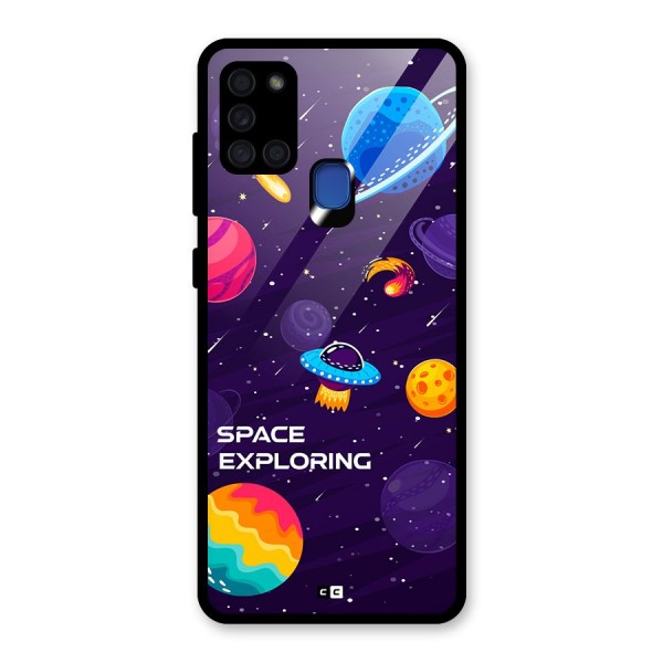 Space Exploring Glass Back Case for Galaxy A21s