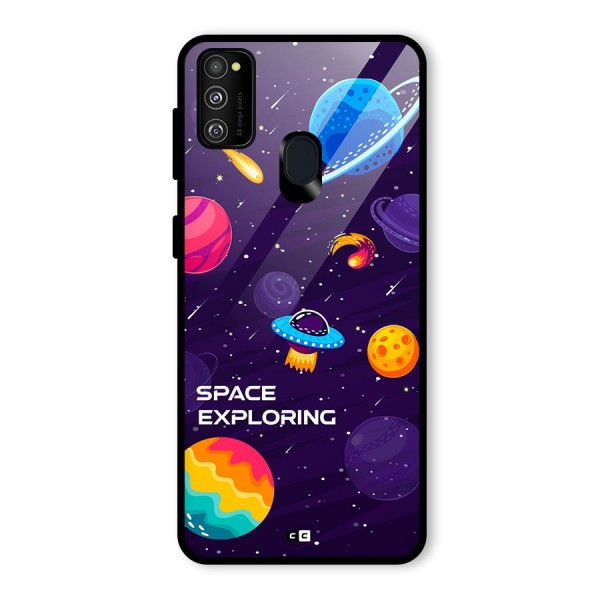 Space Exploring Glass Back Case for Galaxy M21