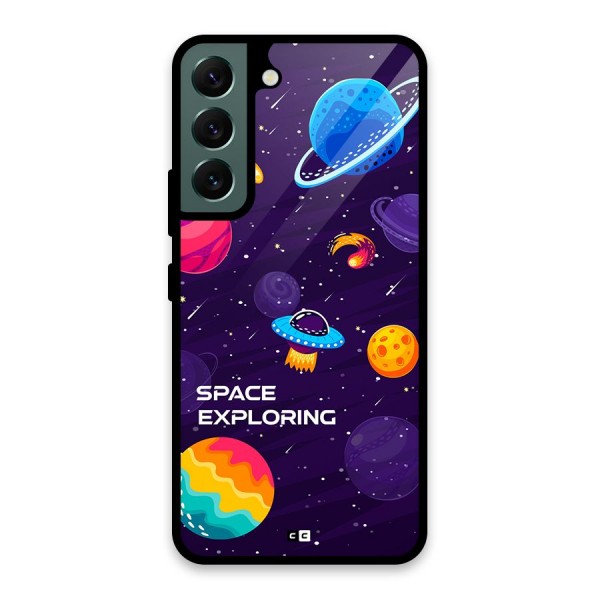 Space Exploring Glass Back Case for Galaxy S22 5G