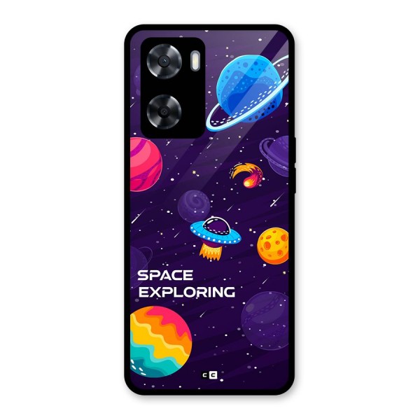 Space Exploring Glass Back Case for Oppo A57 2022