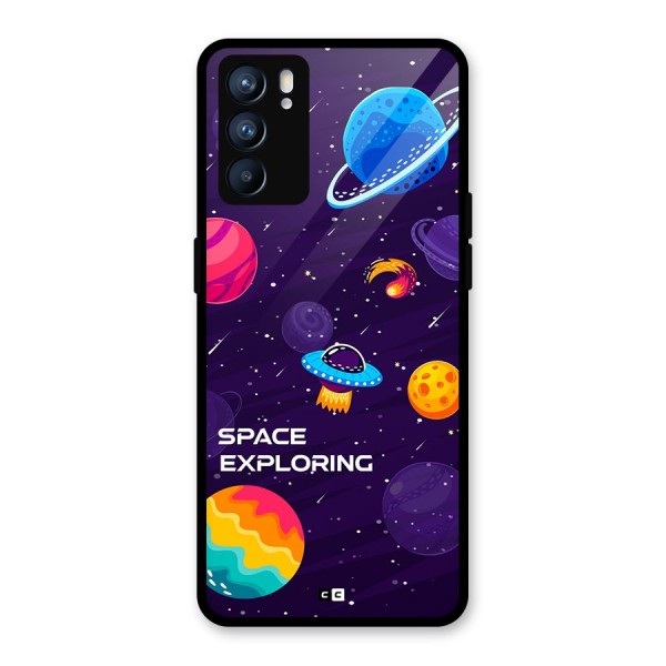 Space Exploring Glass Back Case for Oppo Reno6 5G