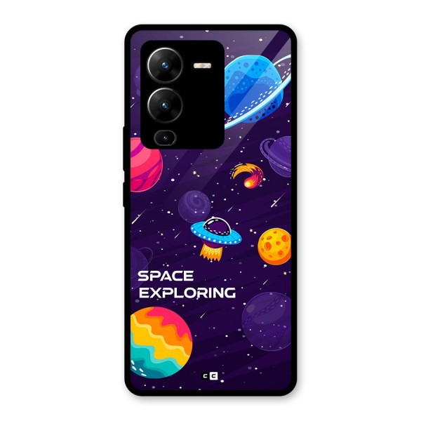 Space Exploring Glass Back Case for Vivo V25 Pro