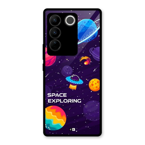 Space Exploring Glass Back Case for Vivo V27 Pro