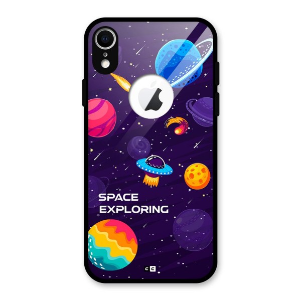 Space Exploring Glass Back Case for iPhone XR Logo Cut