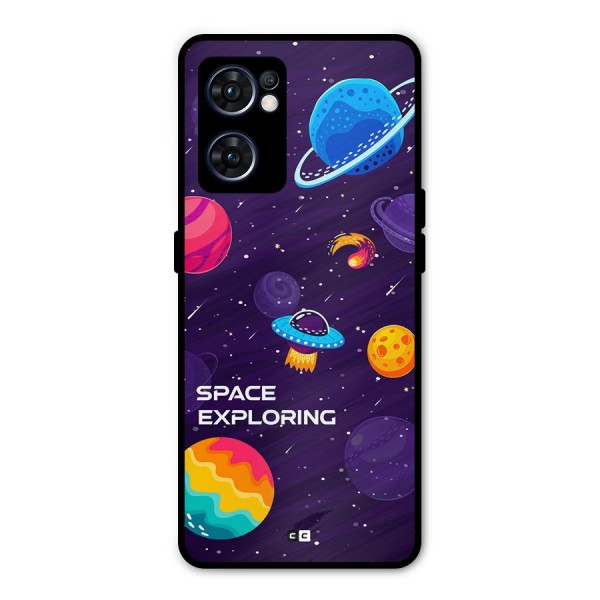 Space Exploring Metal Back Case for Oppo Reno7 5G