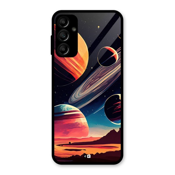 Space Planets Glass Back Case for Galaxy A14 5G