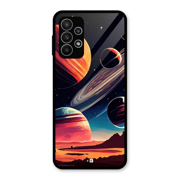 Space Planets Glass Back Case for Galaxy A23